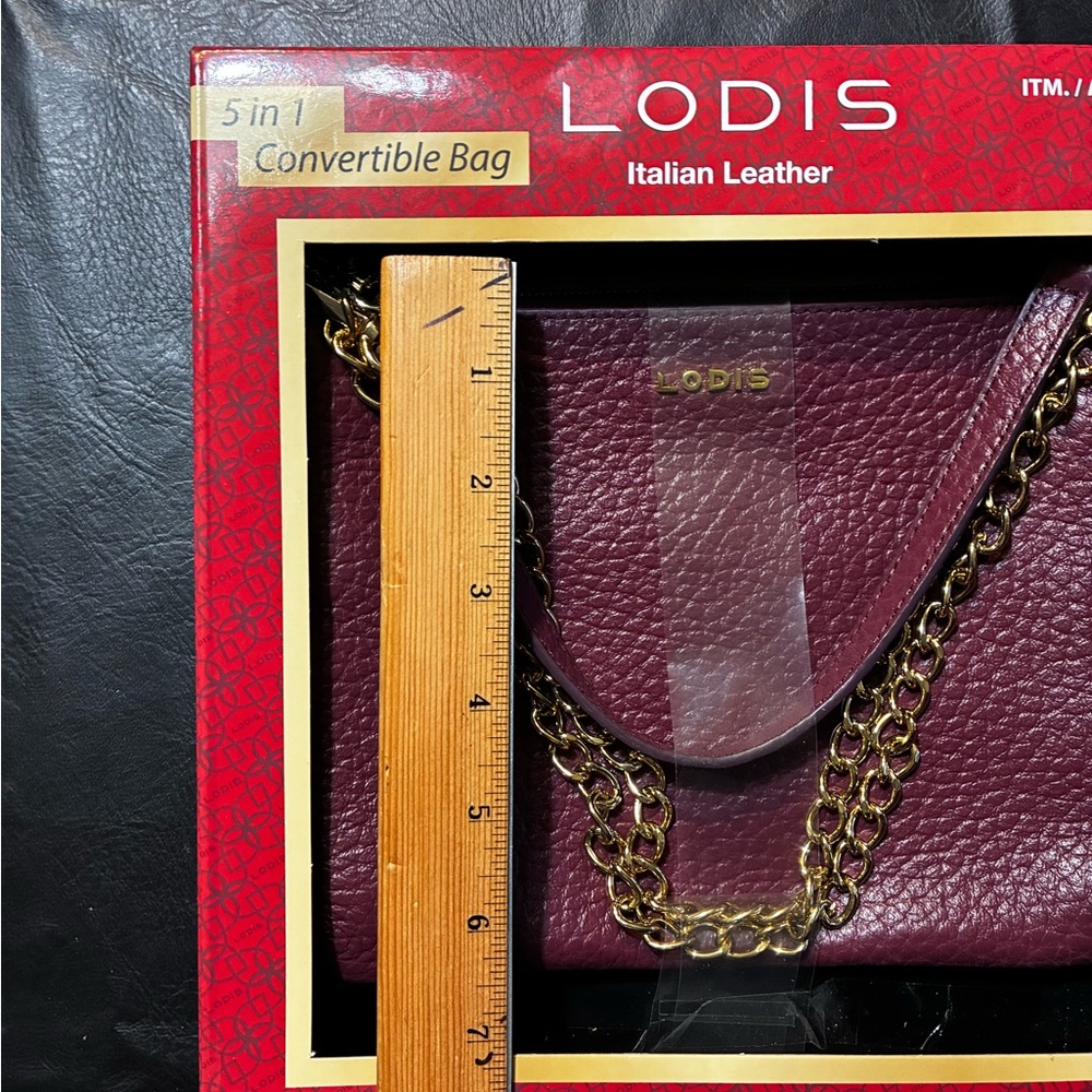 Lodis Emily Italian Leather 5 In 1 Convertible Bag  NIB - Picture 5 of 7